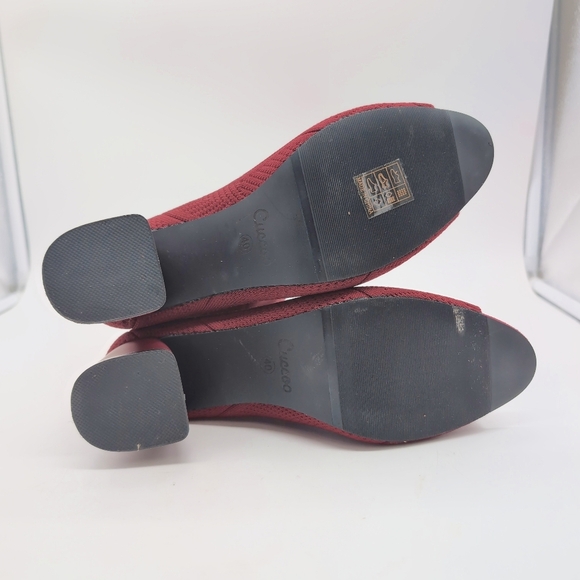 Elegant Red Woven Sz 9.5 Peep-Toe Ankle Boots - Picture 8 of 9